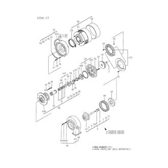 FIG 23. PARTS OF RU130 TURBOCHARGER