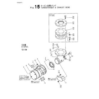 FIG 15. TURBOCHARGER & EXHAUST BEND