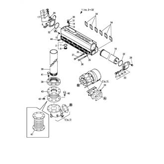 FIG 11. EXHAUST MANIFOLD & COOLER(FRESH WATER)