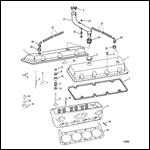 CYLINDER HEAD AND ROCKER COVER (454 MAGNUM)