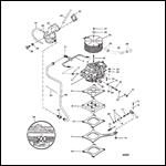 CARBURETOR AND LINKAGE (SERIAL # 0F348987 AND DOWN)